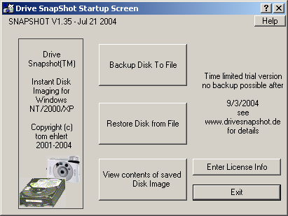 restore a drive snapshot