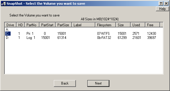 restore a drive snapshot