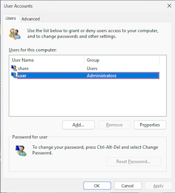 User Accounts