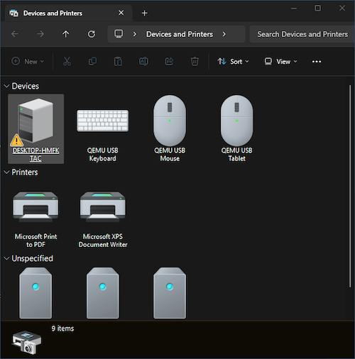 Devices and Printers