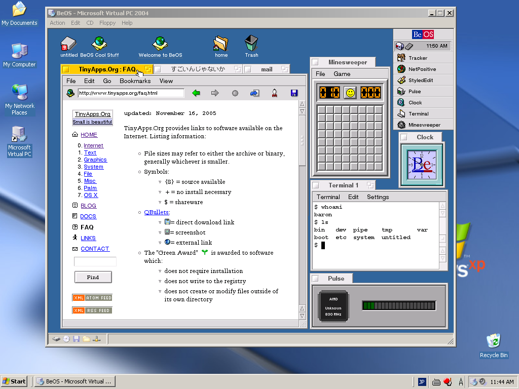Beos Under Virtual Pc 04 Which Is Now Free