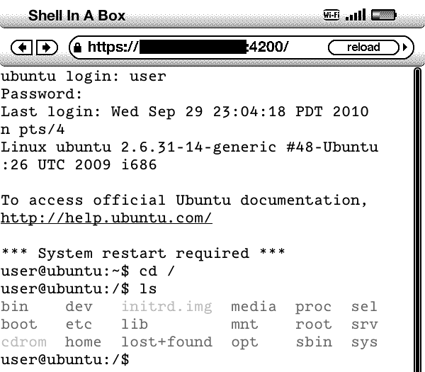 Shell access from Kindle 3