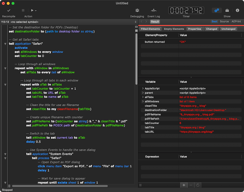 Script Debugger 8